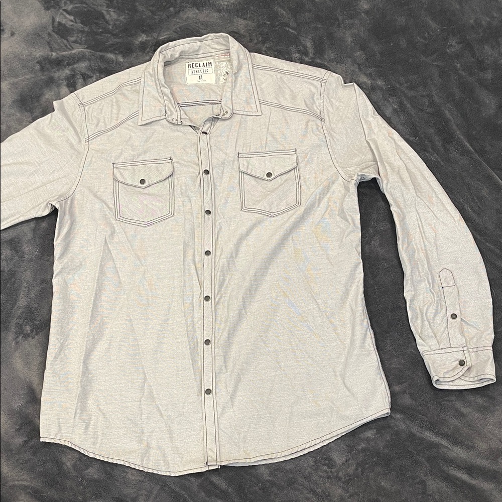 Reclaimed Vintage Gray Button Down Shirt